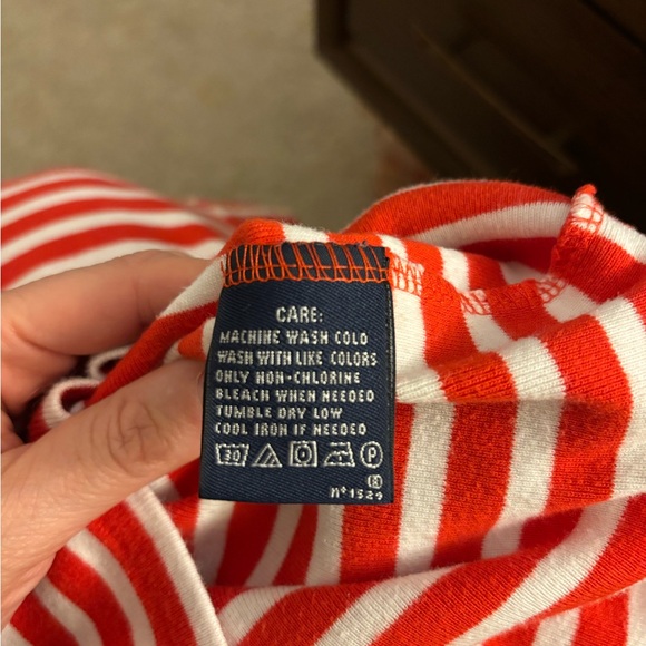 RALPH LAUREN SPORT Red and White Striped Short Sleeve Shirt -Size M - Picture 4 of 5